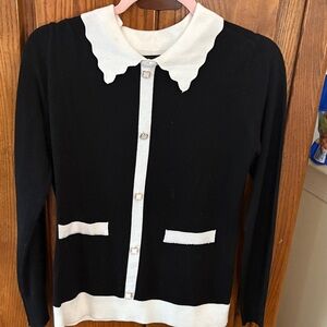 Chic Black and White Women's Cardigan
